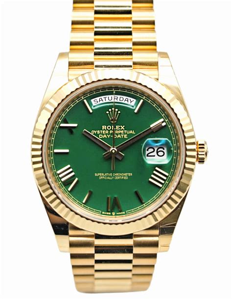 green rolex dial|green dial rolex president name.